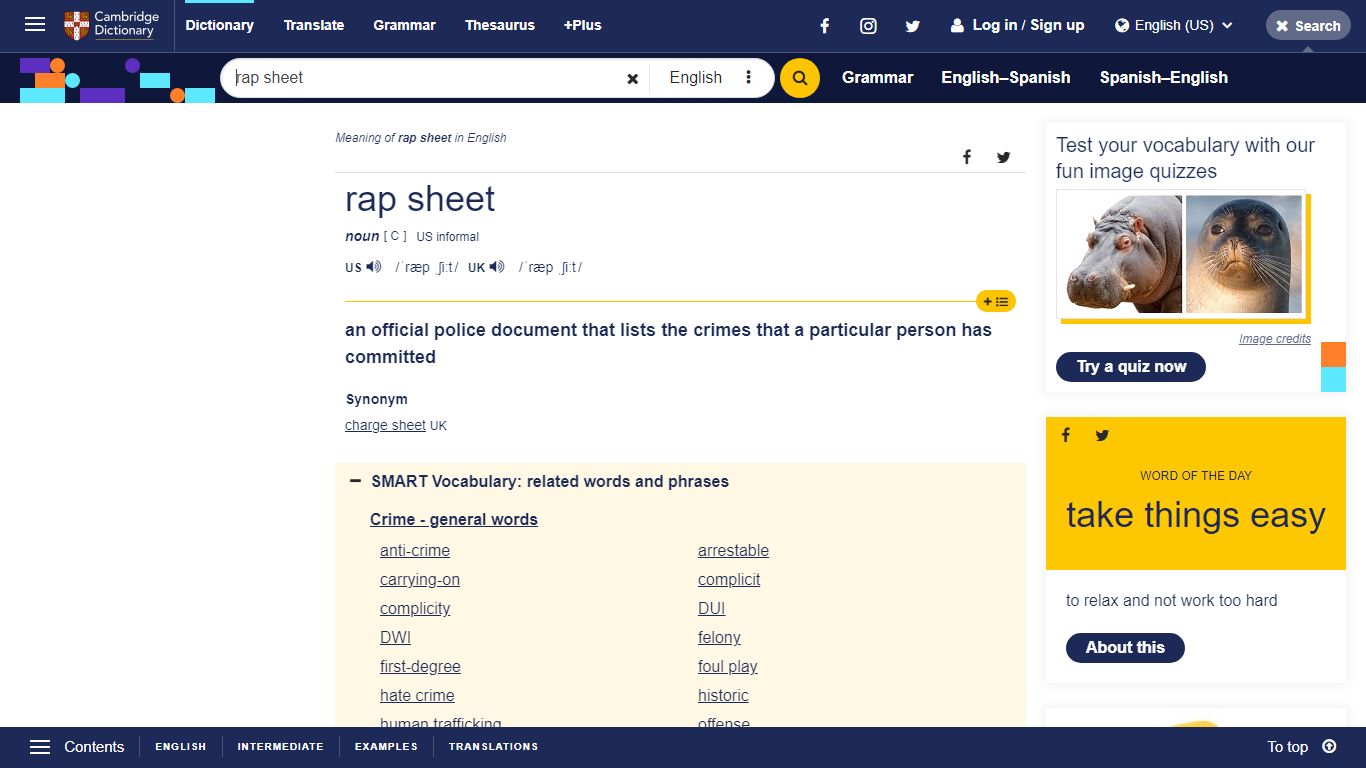 RAP SHEET | definition in the Cambridge English Dictionary